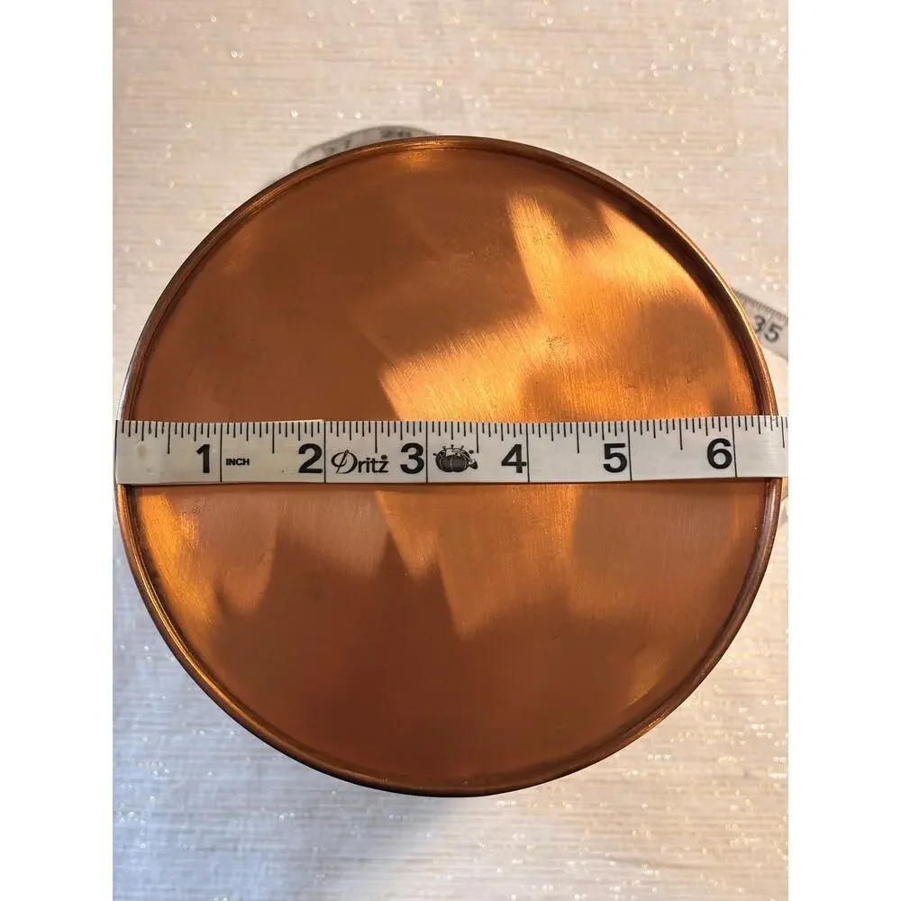 Vintage Copper Flour Canister with Latch Lid and Black Lettering